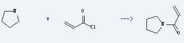 Acryloyl chloride is used to produce 1-acryloyl-pyrrolidine by reaction with pyrrolidine.